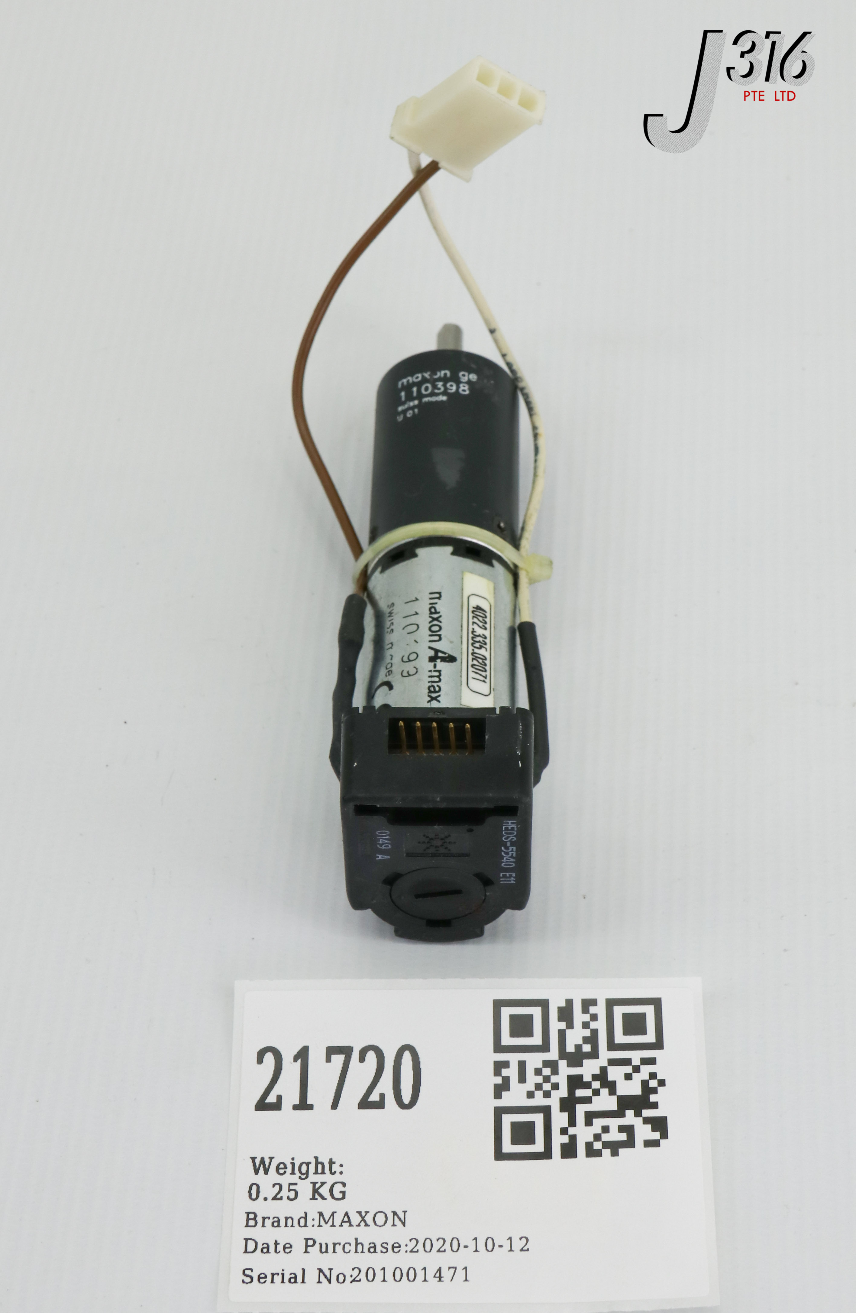 21720 MAXON DC MTR 110199 W/ ENCODER HEDS-5540 E11 4022.335.02071